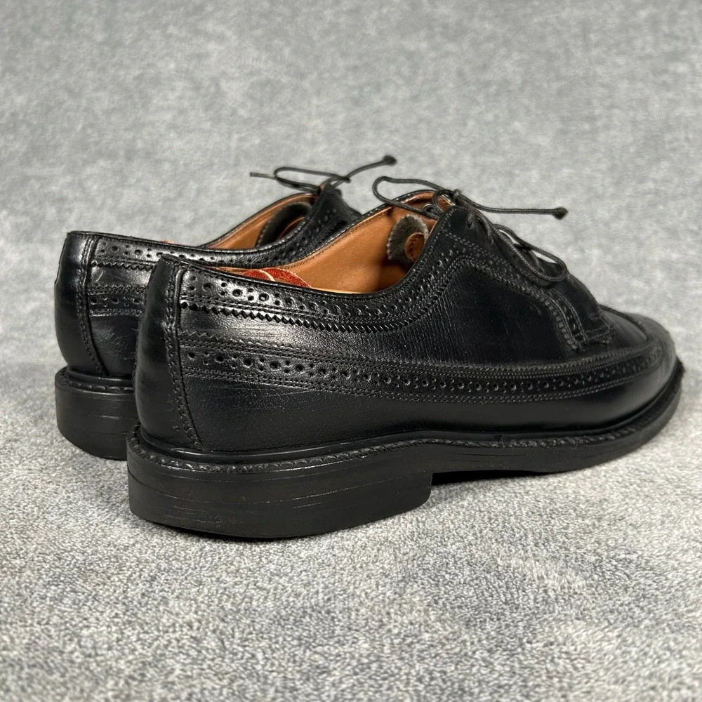 VTG Florsheim Imperial Sibley's Detroit Longwing Derby Black Shoes Men 9.5 D USA